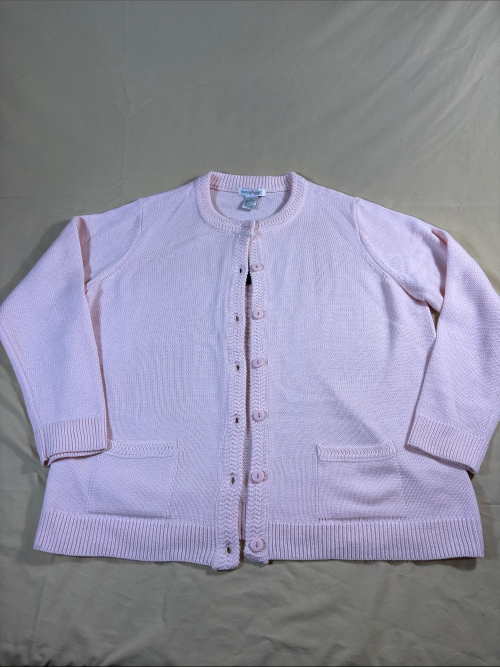 Hasting & Smith Pink Knit Cardigan Sweater Long Sleeve Button Front Size 2X NWT